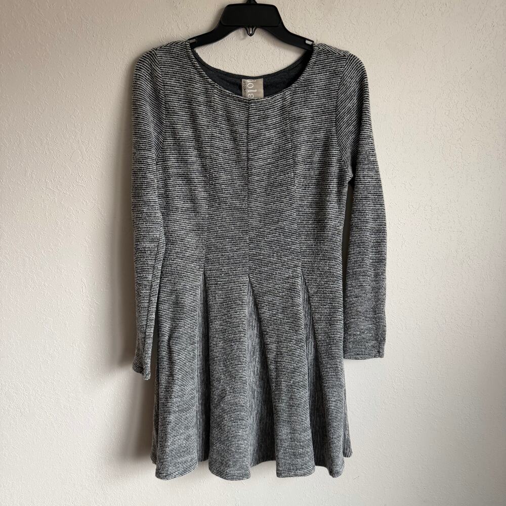 Anthropologie Dolan Coast Piper Gray Stripe Long Sleeve Sweater Dress Womens S
